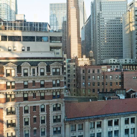 Admire the city views from your living room window